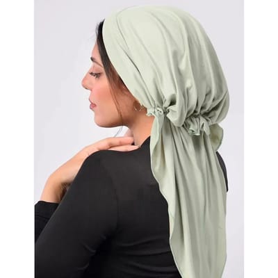 Nieuwe Dames Voorknoop Hoed Moslim Binnen Hijab Hoofddoek Lange Staart Haaruitval Chemo Kap Bonnet Turban Bandana's Hoofdband Turbante Mujer gray