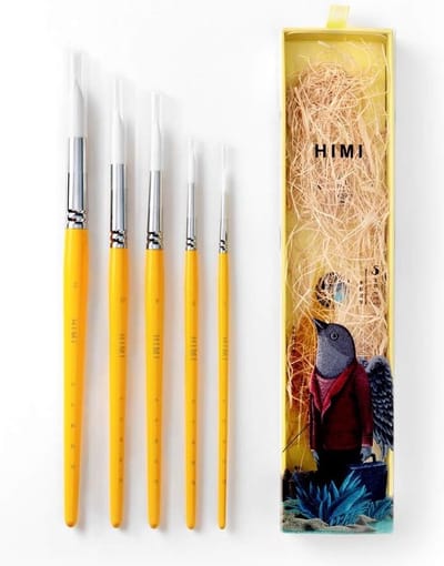 HIMI - Gouache penselen - Little Bird - set van 5 - Geel