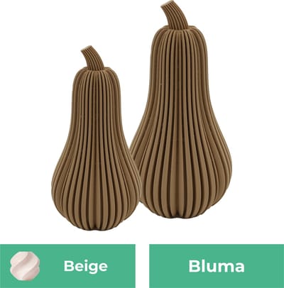 Caloura pompoen beeld set – Decoratief beeld - Beige - 3d geprinte beeld – Herfst woondecoratie - 11CM & 14CM