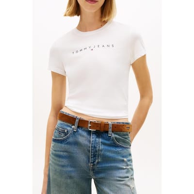 Tommy Hilfiger Tjw Slim Linear Tee Ecru Taglia: XL | Maglie Sportivi Outlet | Donna | Marrone