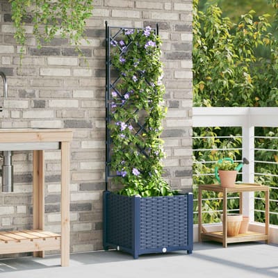 vidaXL - Tuin - Plantpot - Grijs - 40 - x - 40 - x - 143 - cm - Kunststof