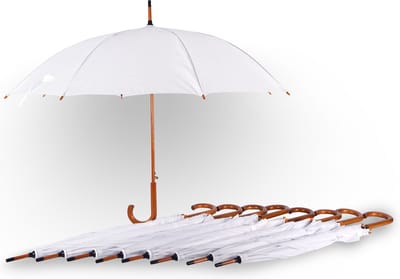 Paraplu 9 stuks Wit Trouwparaplu's | Set van 9 Windproof Paraplu | Automatisch Opvouwbaar | 102 cm Diameter - Geschikt voor Bruiloften en Speciale Gelegenheden
