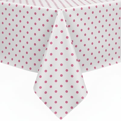 Protecttable - Rond Mexicaans tafelzeil Lunares Roze ⌀118cm - Tafelkleed Afwasbaar - Kunststof