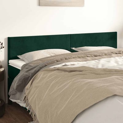 vidaXL - Hoofdborden - 200x5x78/88 - cm - fluweel - donkergroen