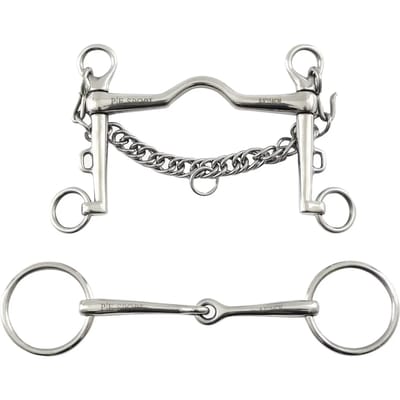 Flensbekken in set met enkele bekken Premier Equine Weymouth
