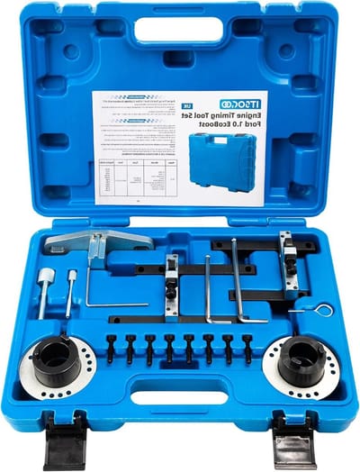 Distributieriem Gereedschapset - Tandriem Toolset Motor - Motor Reparatie - 19-Delige Set - 40.5 x 31.6 x 10.2 cm - Zilver
