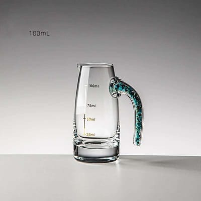Diamantgeslepen Kristal S-vormig Glas Vul Goudfolie Calaite Likeur Vodka Mini Wijnkop Gouden Berg Sake Spirit Dispenser Carafe 10-300ml gray