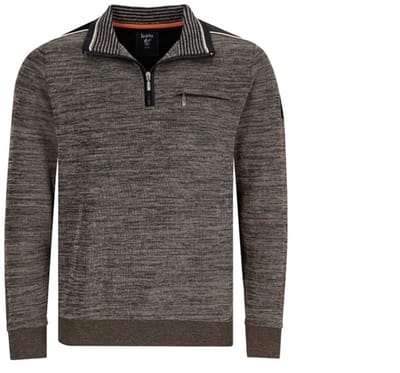Hajo - Heren sweater met rits - Nougat Melange - Maat 5XL
