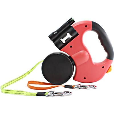 Corde de Traction à Double tête à 360 degrés, laisse universelle en Nylon pour chien, rétractable automatiquement, fourniture pour animaux de compagnie, marche en plein air rouge