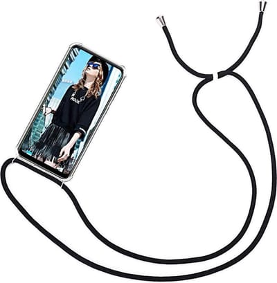 Telefoonhoesje Geschikt voor: Samsung Galaxy A32 5G met koord - Kettinghoesje - Anti Shock - Transparant TPU - Draagriem voor Schouder / Nek - Schouder tas - ZT Accessoires