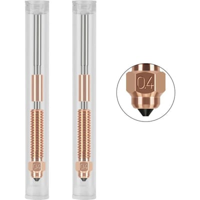 Lot de 2 buses de 0,4 mm à haut débit, impression haute vitesse, en alliage de cuivre et en acier trempé 0.4mm