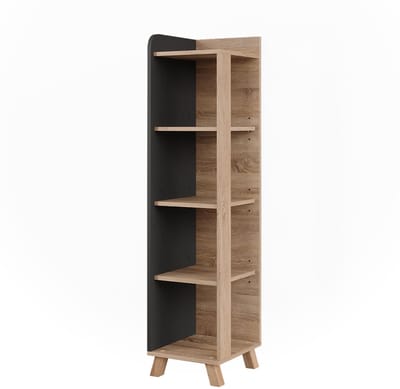 Vicco Karen Halfhoge kast – 30 x 128 cm met 4 compartimenten Sonoma/antraciet