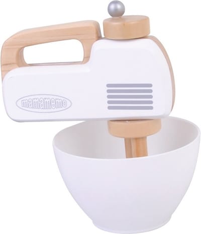 Mamamemo Handmixer Hout 13 X 6 X 10 Cm Wit