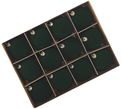 Fjesta© Velvet kerstballen - 6cm - Donkergroen - 12 stuks