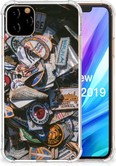 Apple iPhone 11 Pro Max Anti-shock Hoesje met foto Badges