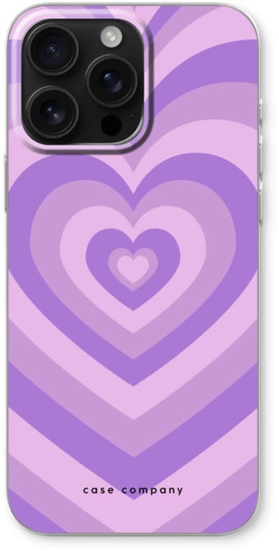 Case Company® - Hoesje geschikt voor iPhone 16 Pro Max hoesje - Hart Paars - Soft Cover Telefoonhoesje - Bescherming aan alle Kanten en Schermrand