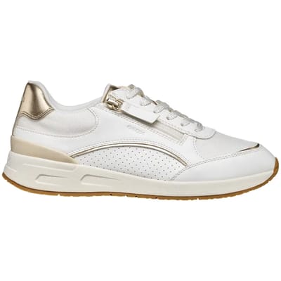 GEOX BULMYA DAMES Sneakers - WIT/LICHTGOUD - Maat 36