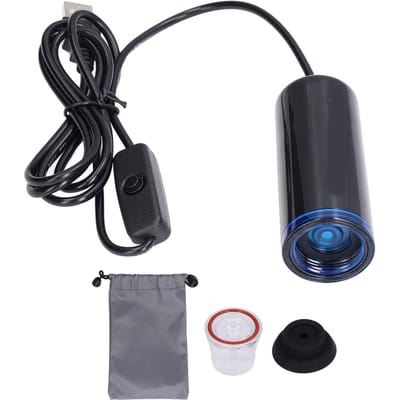 Pompe à air électrique Pompe à vide électrique alimentée par USB avec 2 embouts et sac de rangement pour le voyage black