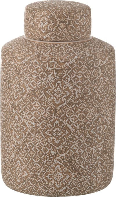 J-Line kan decoratief Wabi - porselein - beige/wit - large