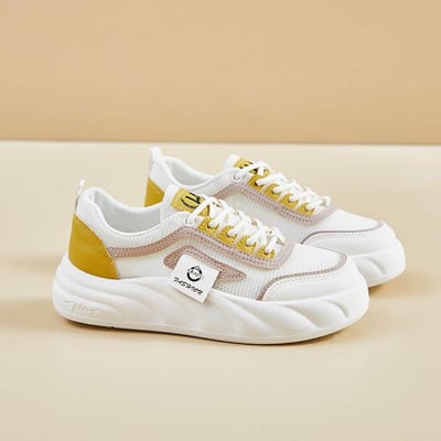 Zomer Nieuwe Kleine Witte Schoenen Dames Lichtgewicht Sportschoenen Mesh Ademend Veelzijdig Casual Board Schoenen Dames 40 white