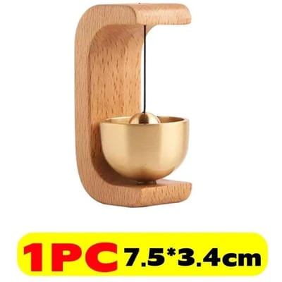 Draadloze deurbel, massief houten deurbel, magnetische messing windgong, draadloze rinkelbel, deurbelhanger voor thuisdecoratie XXL