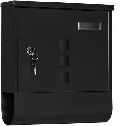 VIEMAE Brievenbus - Wandbrievenbus - Brievenbus voor aan muur - Inclusief kranten, folder houder - 30,6x33,5x9 cm - Zwart