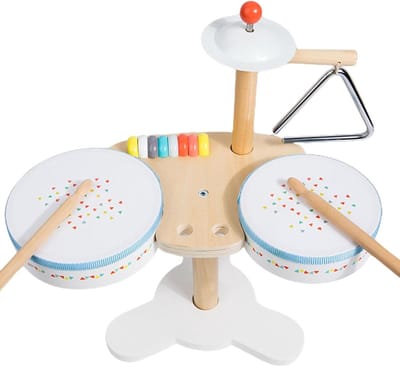 Muziekinstrumenten Set - Kinder Drumstel - Muziek Leren - Natuurlijk Hout - 29 x 23 x 8.5 cm - Meerkleurig