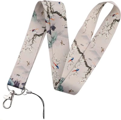 Travel Cords - Keycord Japanse Vogels - stevig lanyard - sleutelhanger - sleutelkoord - met telefoonkoord - sleutels