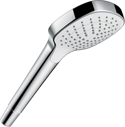 Famanu – Rechthoekige handdouche 110 x 110 mm, 3 straalsoorten, anti-kalk functie, wit/chroom