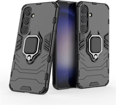 MobyDefend Hoesje - Geschikt voor Samsung Galaxy S24 - Dubbelgelaagde Pantsercase Met Standaard - Zwart
