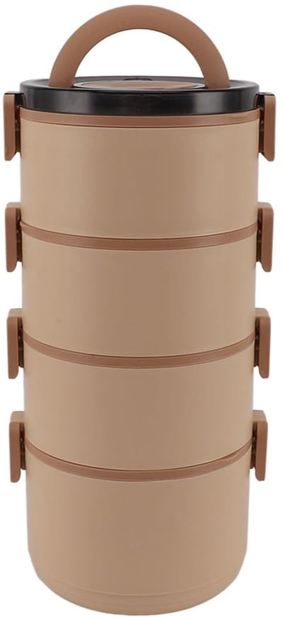 Dailygoods- Lunchbox Geïsoleerd - Roestvrij Stalen - Draagbaar - 4 Lagen - Capaciteit 2800 ml - Handvat voor Gemakkelijk Draagbaar - Voedselcontainer