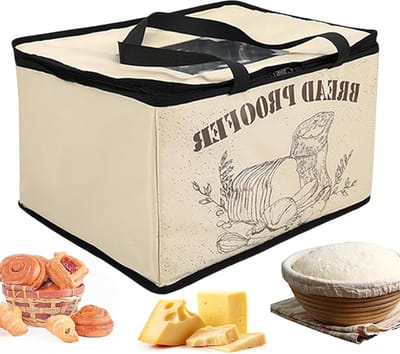Deegrijskast Met Verwarming - Opvouwbare Gistingskamer - Zuurdesem Maken - Nauwkeurige Temperatuurregeling - 40x33x25 cm - Zwart