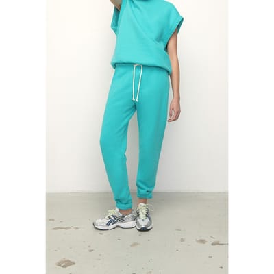 American Vintage Zutabay Sweat Pants Turquoise Size: S | Sweatpants Outlet | Dames | Blauw