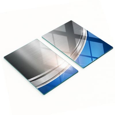 Set van twee decoratieve glazen keukenplanken met structuur, 2x40x52 cm