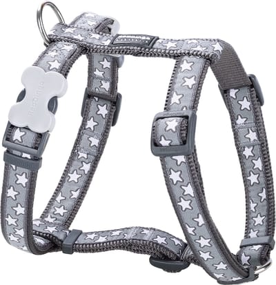 Animal Boulevard Dh-st-gy-20 - Hals- En Leibanden - Hond - Rd Harnas Stars White Grijs-m - Maat: M