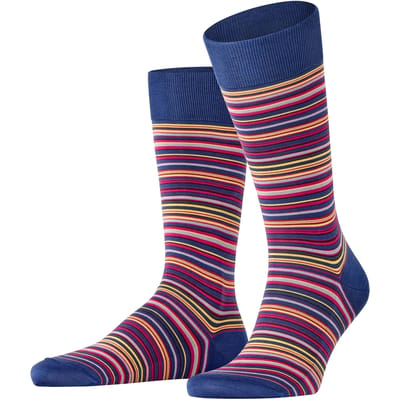 FALKE Microblock gedessineerd katoen sokken heren blauw - maat 41-42
