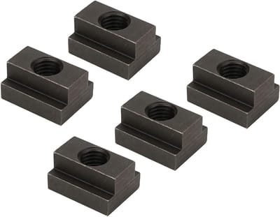 Dailygoods- T-slot Moeren 5 Stuks - Zwarte Oxide Afwerking - Geschikt voor Machine Tool Tafels - Verstevigd - Eenvoudig te Gebruiken - Hoogwaardige Kwaliteit