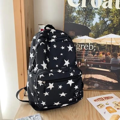 Ster Rugzak voor Dames Heren 17 Inch Ster Laptop Rugzak College Tas Leuke Reisrugzak Student Terug naar School Casual Boekentas black
