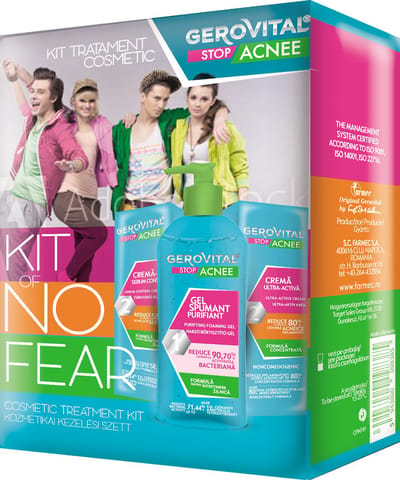 Gerovital Stop Acne Anti-Acne Huidverzorgingsset - Gezichtsreiniger, Anti-Acne Crème & Sebum Control Crème - Voor Vette & Acnegevoelige Huid