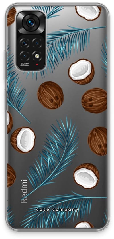 Case Company® - Hoesje geschikt voor Xiaomi Redmi Note 11 hoesje - Kokosnoot - Soft Cover Telefoonhoesje - Bescherming aan alle Kanten en Schermrand