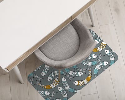 Coloray Vloerbeschermer - Griekse vis Vloerbeschermer Bureaustoel - 100x70 cm - Veelkleurig Vloerbeschermer Groot - Vloerbeschermer Bureaustoel Tapijt - Mótif Vloerbeschermer - Rechthoekige Mat - Abstracties Thema