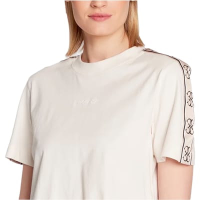 Cropped TShirt Tape Detail Wo - Beige Shirts