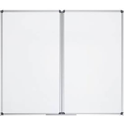 Vouwbord MAULstandard, grijs geplastificeerd, magnetisch, 2 panelen, B 1500 x H 1000 mm