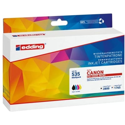 Edding Inktcartridge vervangt Canon PGI-2500BK XL, PGI-2500C XL, PGI-2500M XL, PGI-2500Y XL Compatibel Combipack Zwart, Cyaan, Magenta, Geel EDD-535