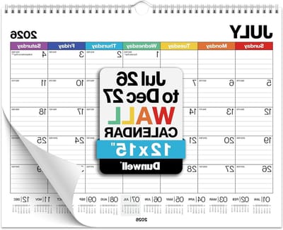 Wandkalender - Maandplanner - Thuis en kantoor - Dikke pagina's - 38 x 30 cm - Kleurrijk
