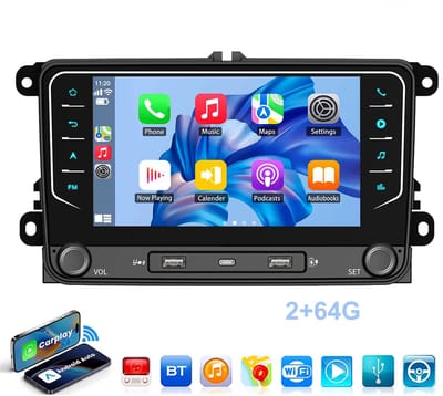 ESSGOO Autoradio met bluetooth Geschikt Voor VW Golf 5 6 Passat Skoda Fabia TIguan Touran Polo EOS Jetta - Android 15 - 2+64 GB - Navigatiesysteem - Wifi & FM - 7 inch HD touchscreen