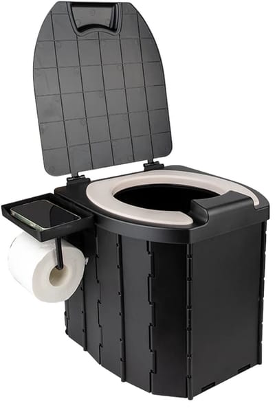Happy Rhino - Toilet Draagbaar Opvouwbaar Zitkussen - Zwart - Toiletten - 32 x 34.5 x 32.5 cm