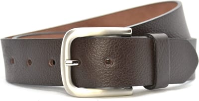 4cm jeans riem van bruin leder - heren riem / dames riem - 100% leer - bruin - Maat 85 - Totale lengte riem 100 cm