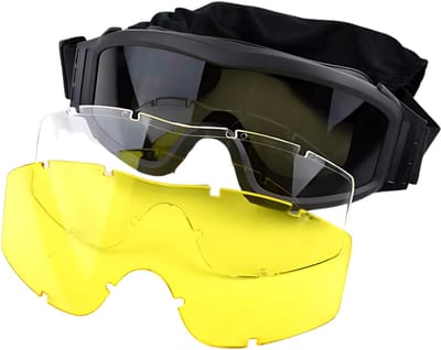 Alta-X - Airsoft bril - ski bril - Met verschillende glazen - Zwart