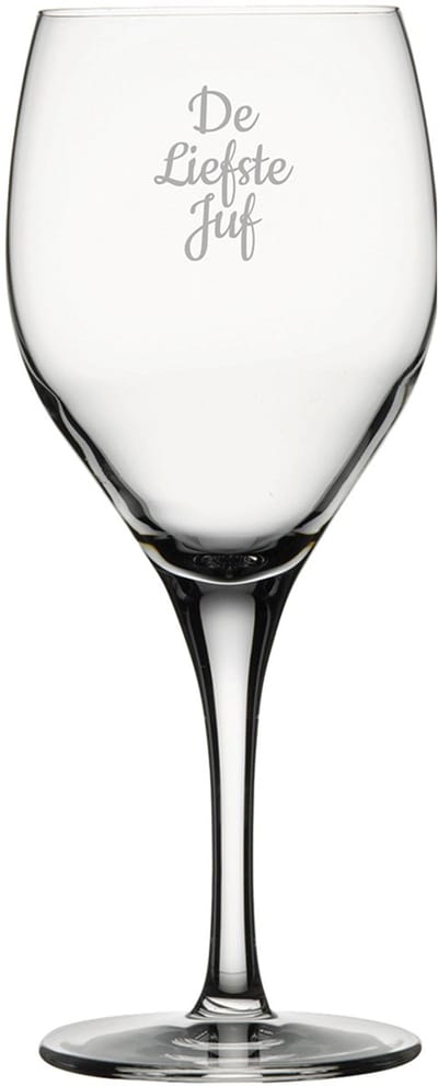 Gegraveerde witte wijnglas 34cl De Liefste Juf